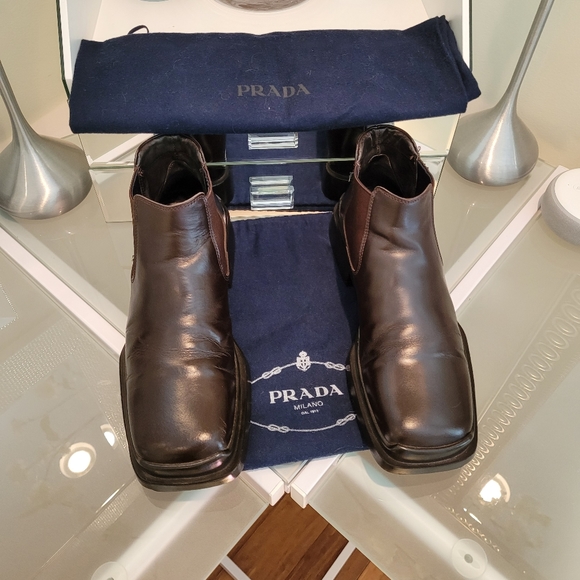 PRADA MEN'S MEN'S BOOTS, MADE IN ITALY, USA Size 7 GREAT DESIGN. - Picture 4 of 8